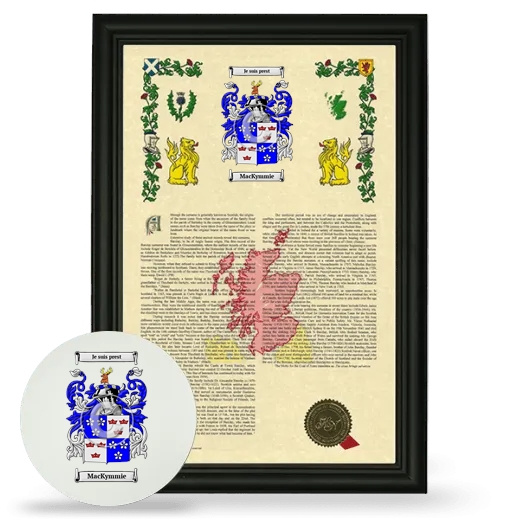 MacKymmie Framed Armorial History and Mouse Pad - Black