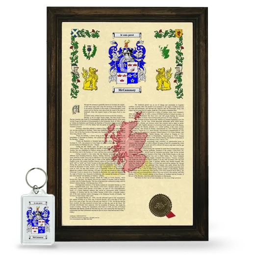 McCammay Framed Armorial History and Keychain - Brown