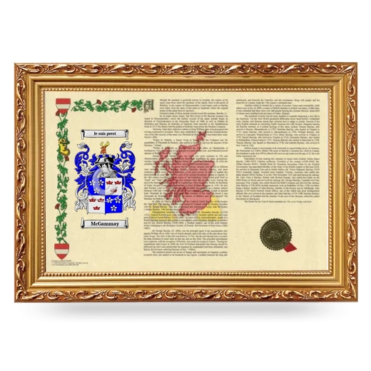 McGammay Armorial Landscape Framed - Gold