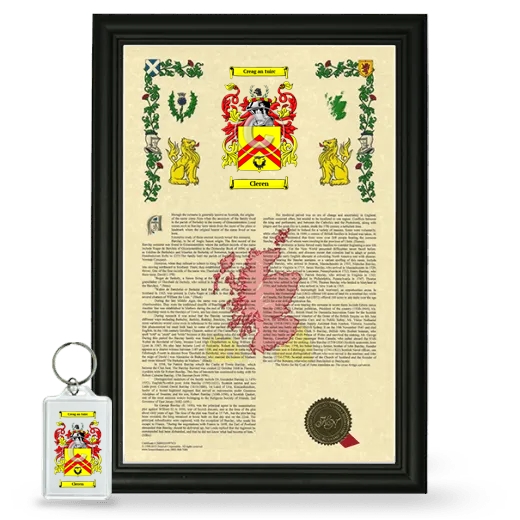 Cleren Framed Armorial History and Keychain - Black