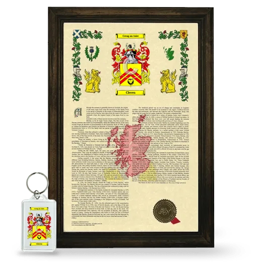 Cleren Framed Armorial History and Keychain - Brown