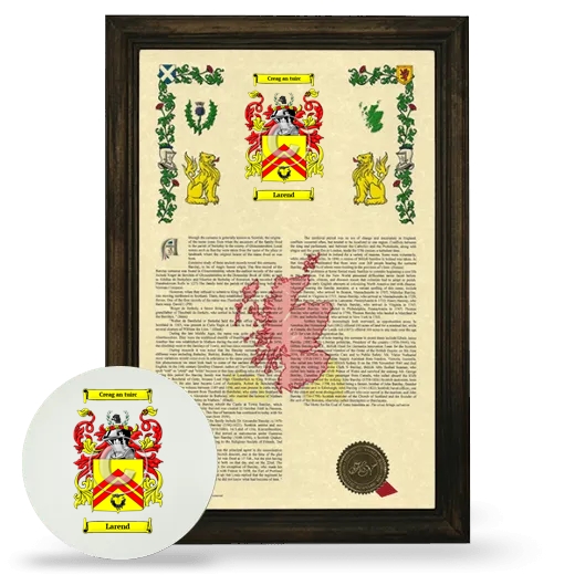 Larend Framed Armorial History and Mouse Pad - Brown