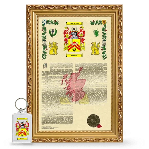 Laurint Framed Armorial History and Keychain - Gold