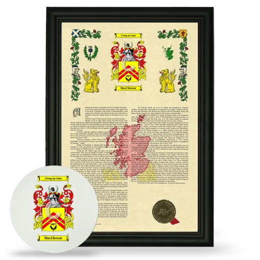 MacClerent Framed Armorial History and Mouse Pad - Black