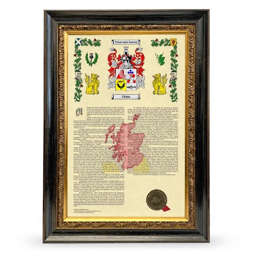 Cleint Armorial History Framed - Heirloom