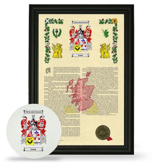 Leant Framed Armorial History and Mouse Pad - Black