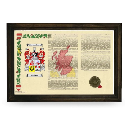 MacLeon Armorial Landscape Framed - Brown