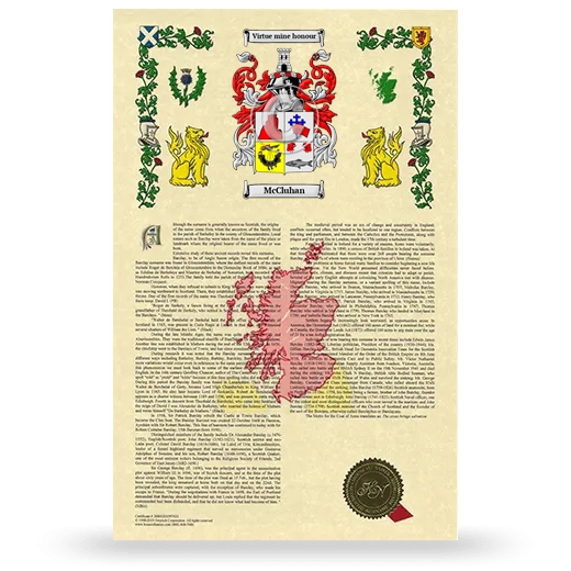 McCluhan Armorial History with Coat of Arms