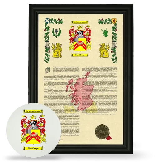 MacCleege Framed Armorial History and Mouse Pad - Black