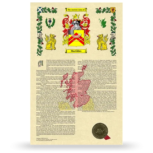 MacGilies Armorial History with Coat of Arms