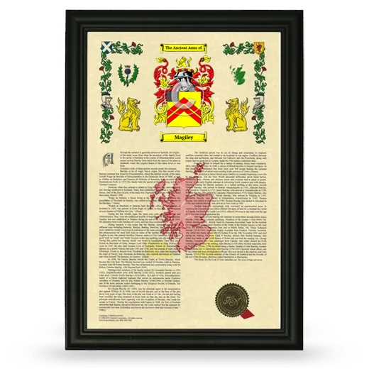 Magiley Armorial History Framed - Black