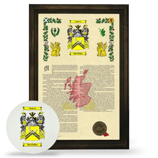 MacClellyn Framed Armorial History and Mouse Pad - Brown