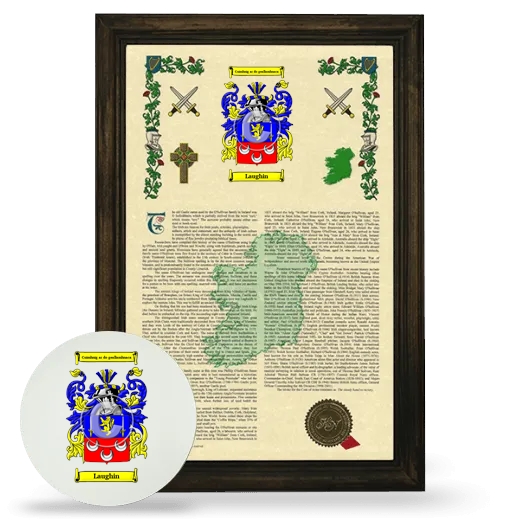 Laughin Framed Armorial History and Mouse Pad - Brown