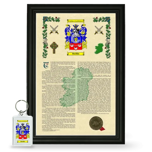 MacKlin Framed Armorial History and Keychain - Black