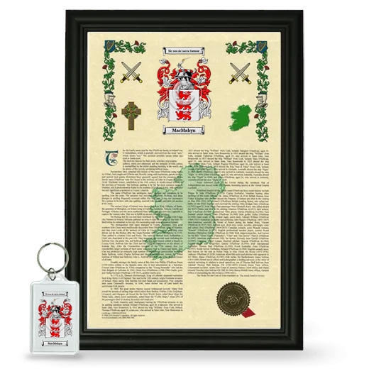 MacMahyn Framed Armorial History and Keychain - Black