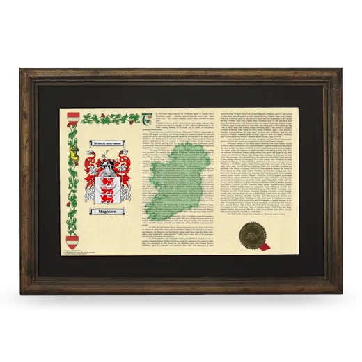 Maghown Deluxe Armorial Landscape Framed - Brown