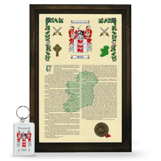 Mavine Framed Armorial History and Keychain - Brown