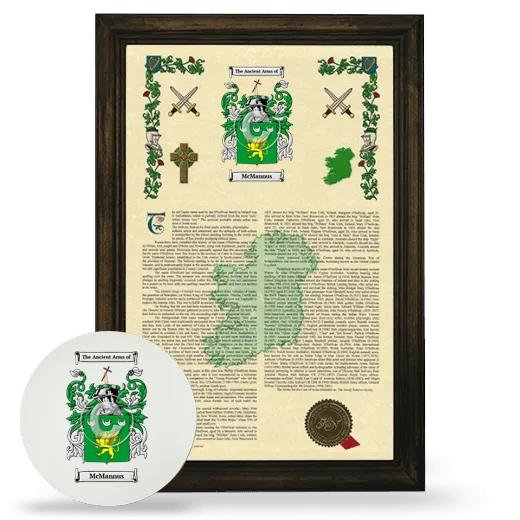McMannus Framed Armorial History and Mouse Pad - Brown