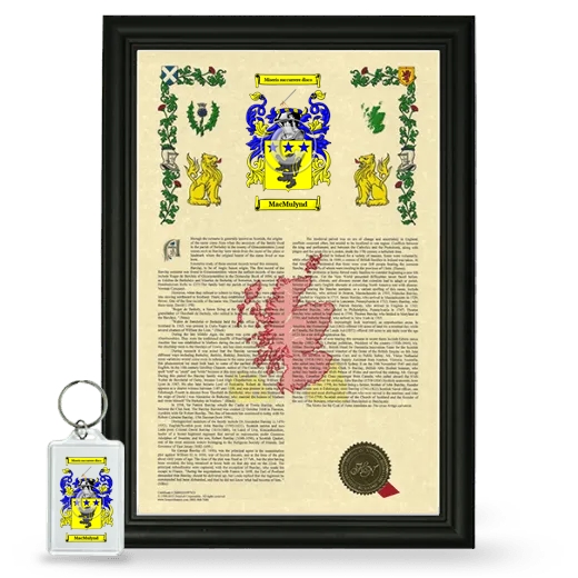 MacMulynd Framed Armorial History and Keychain - Black