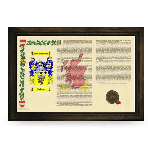 Mellene Armorial Landscape Framed - Brown