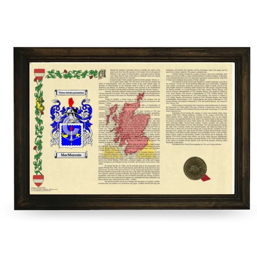 MacMurrain Armorial Landscape Framed - Brown