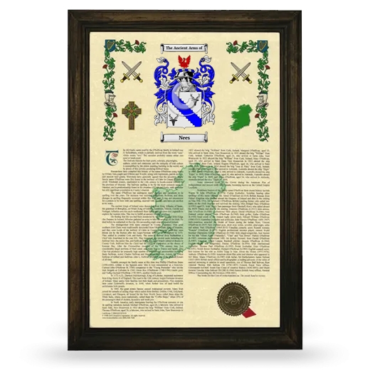 Nees Armorial History Framed - Brown