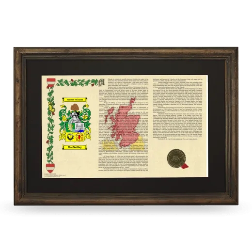 MacNeillay Deluxe Armorial Landscape Framed - Brown