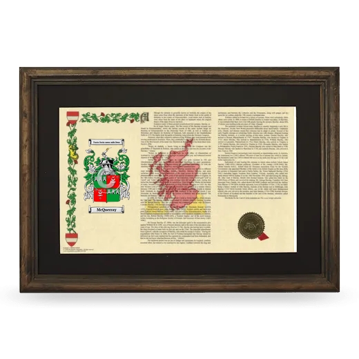 McQuerray Deluxe Armorial Landscape Framed - Brown