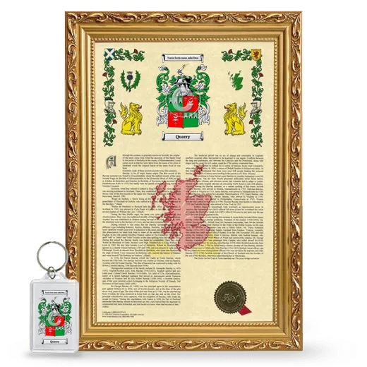 Quarry Framed Armorial History and Keychain - Gold