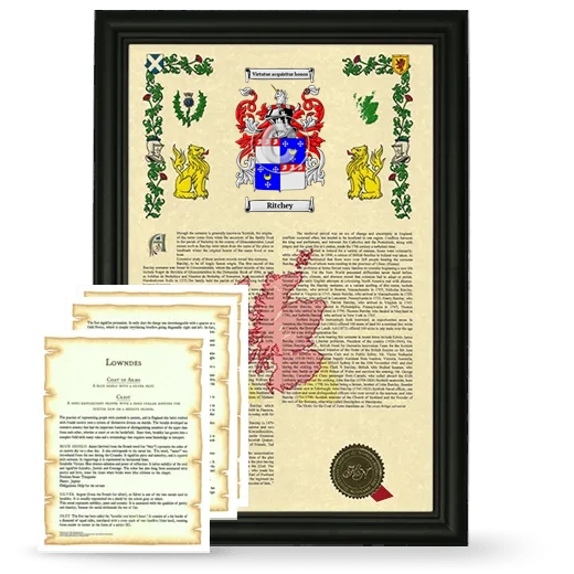 Ritchey Framed Armorial History and Symbolism - Black