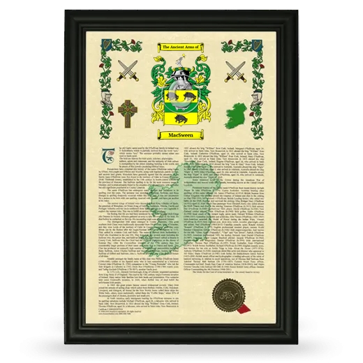 MacSween Armorial History Framed - Black
