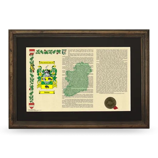 Swean Deluxe Armorial Landscape Framed - Brown