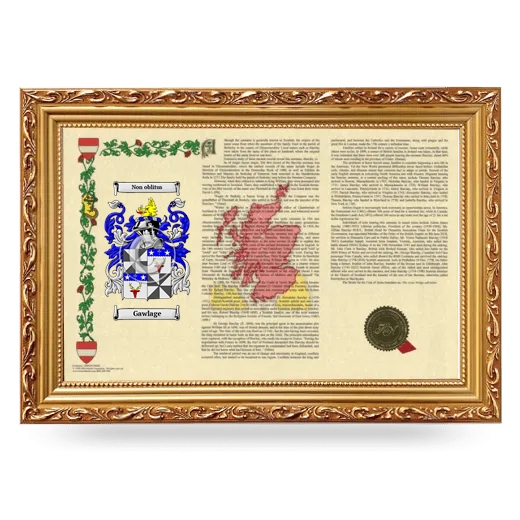 Gawlage Armorial Landscape Framed - Gold