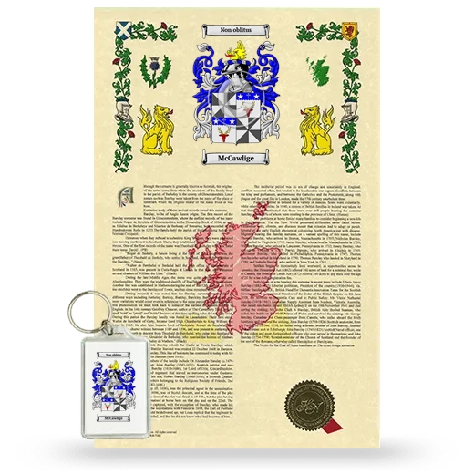 McCawlige Armorial History and Keychain Package