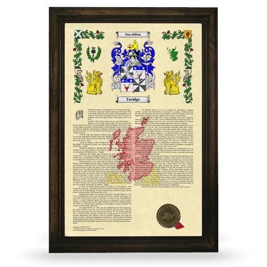 Tavidge Armorial History Framed - Brown