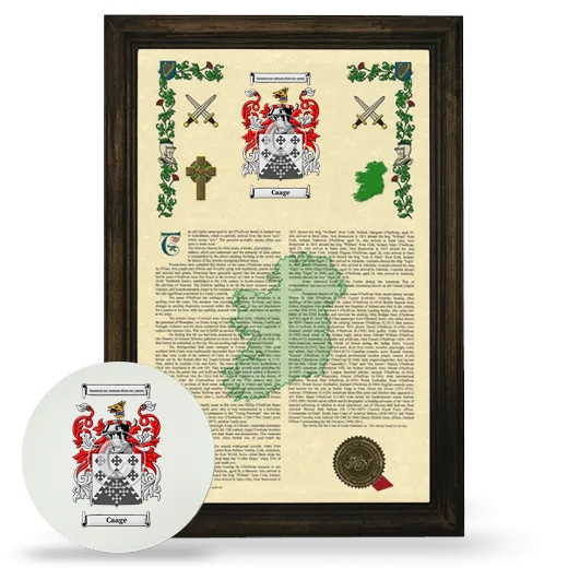 Caage Framed Armorial History and Mouse Pad - Brown