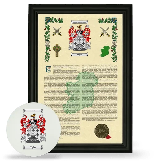 Tighe Framed Armorial History and Mouse Pad - Black