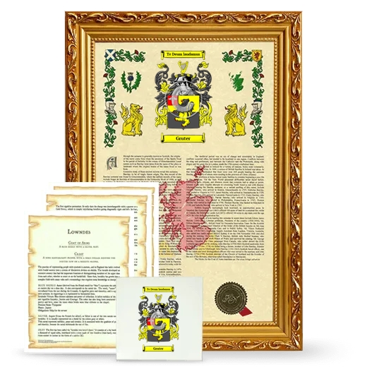 Gruter Framed Armorial, Symbolism and Large Tile - Gold