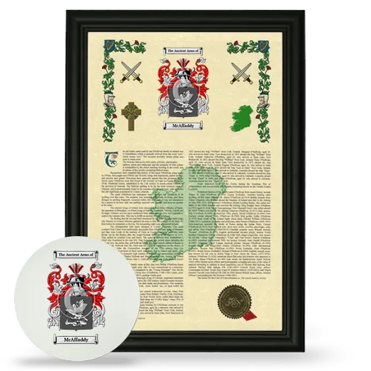 McAffaddy Framed Armorial History and Mouse Pad - Black