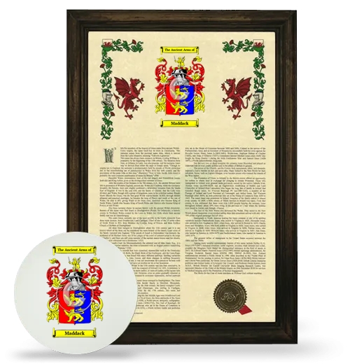 Maddack Framed Armorial History and Mouse Pad - Brown