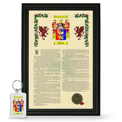 Mathach Framed Armorial History and Keychain - Black