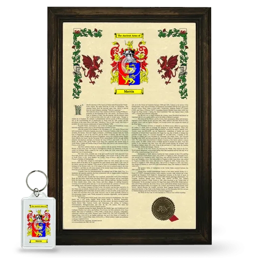 Mattix Framed Armorial History and Keychain - Brown