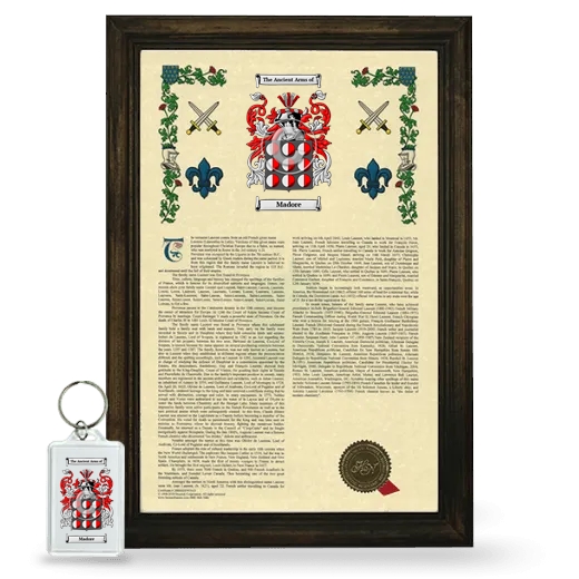 Madore Framed Armorial History and Keychain - Brown