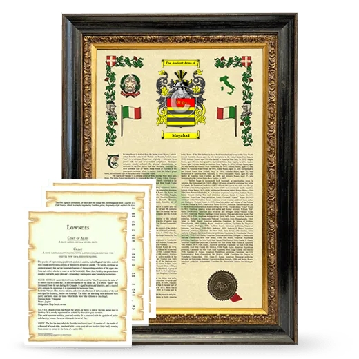 Magaloci Framed Armorial History and Symbolism - Heirloom