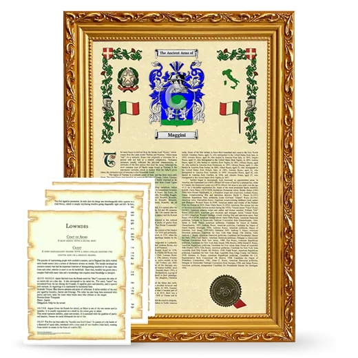 Maggini Framed Armorial History and Symbolism - Gold