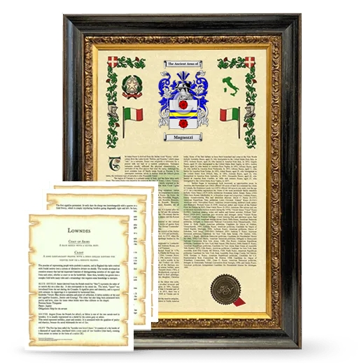 Magnozzi Framed Armorial History and Symbolism - Heirloom