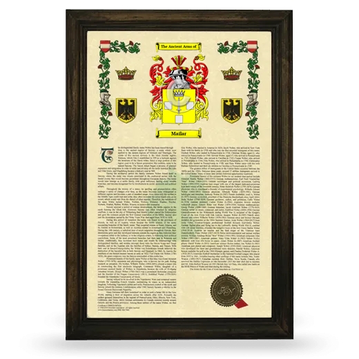Mailar Armorial History Framed - Brown