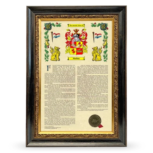 Mackay Armorial History Framed - Heirloom