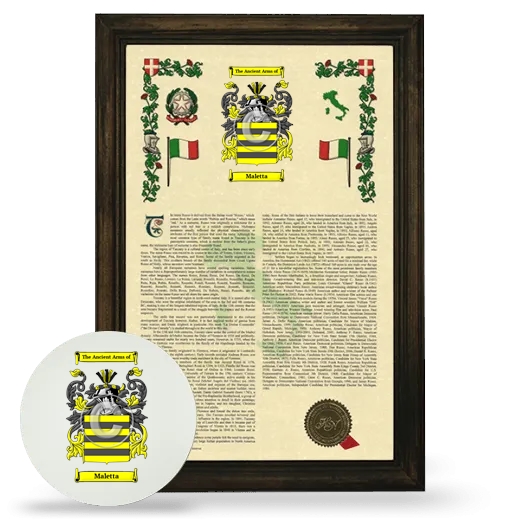 Maletta Framed Armorial History and Mouse Pad - Brown
