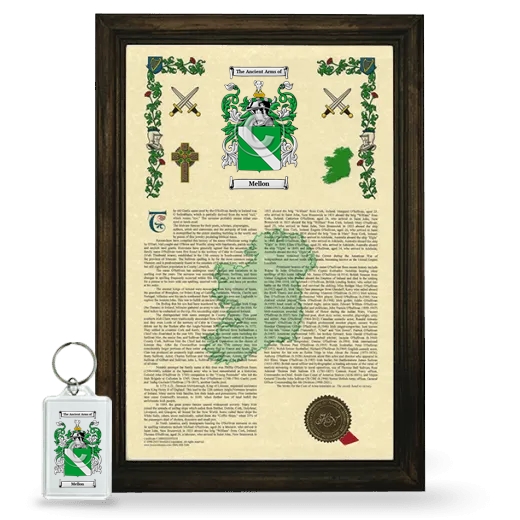 Mellon Framed Armorial History and Keychain - Brown